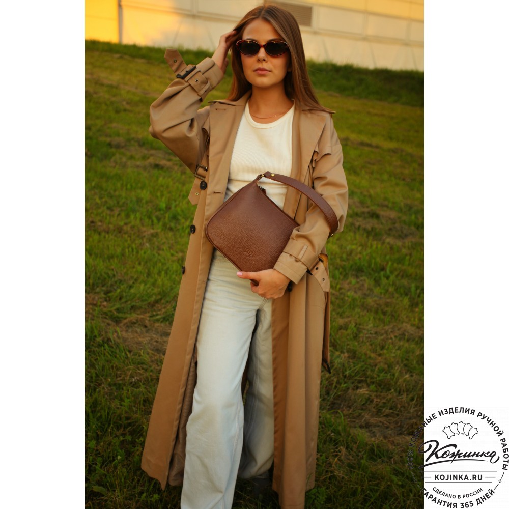 Женская кожаная сумка "Каролина" (светло-коричневая)